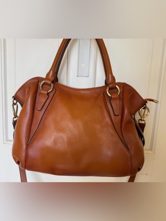 M Made In Italy Handbags - LIKE NEW Vicenzo Leather Caramel Satchel Tote Handbag Purse Crossbody